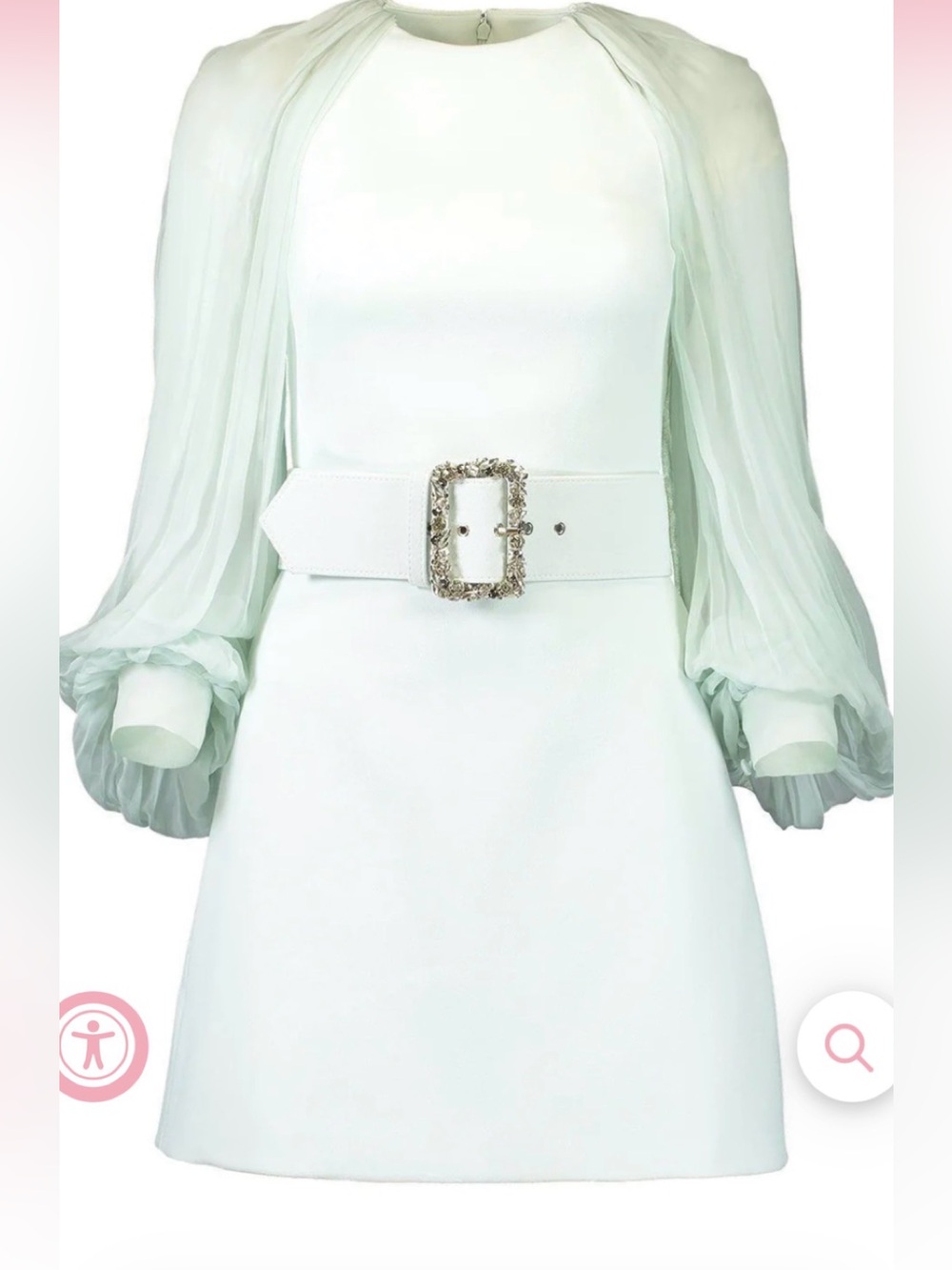 Safiyaa 10 Bishop Sleeve Crepe Caoimhe Spearmint Dress NO BELT